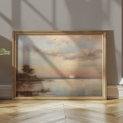 Premium Poster of Serene Sunset by Calm Waters Landscape Posters