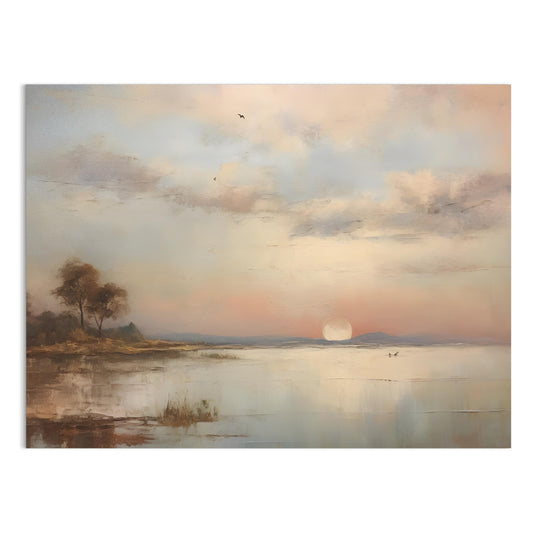 Premium Poster of Serene Sunset by Calm Waters Landscape Posters