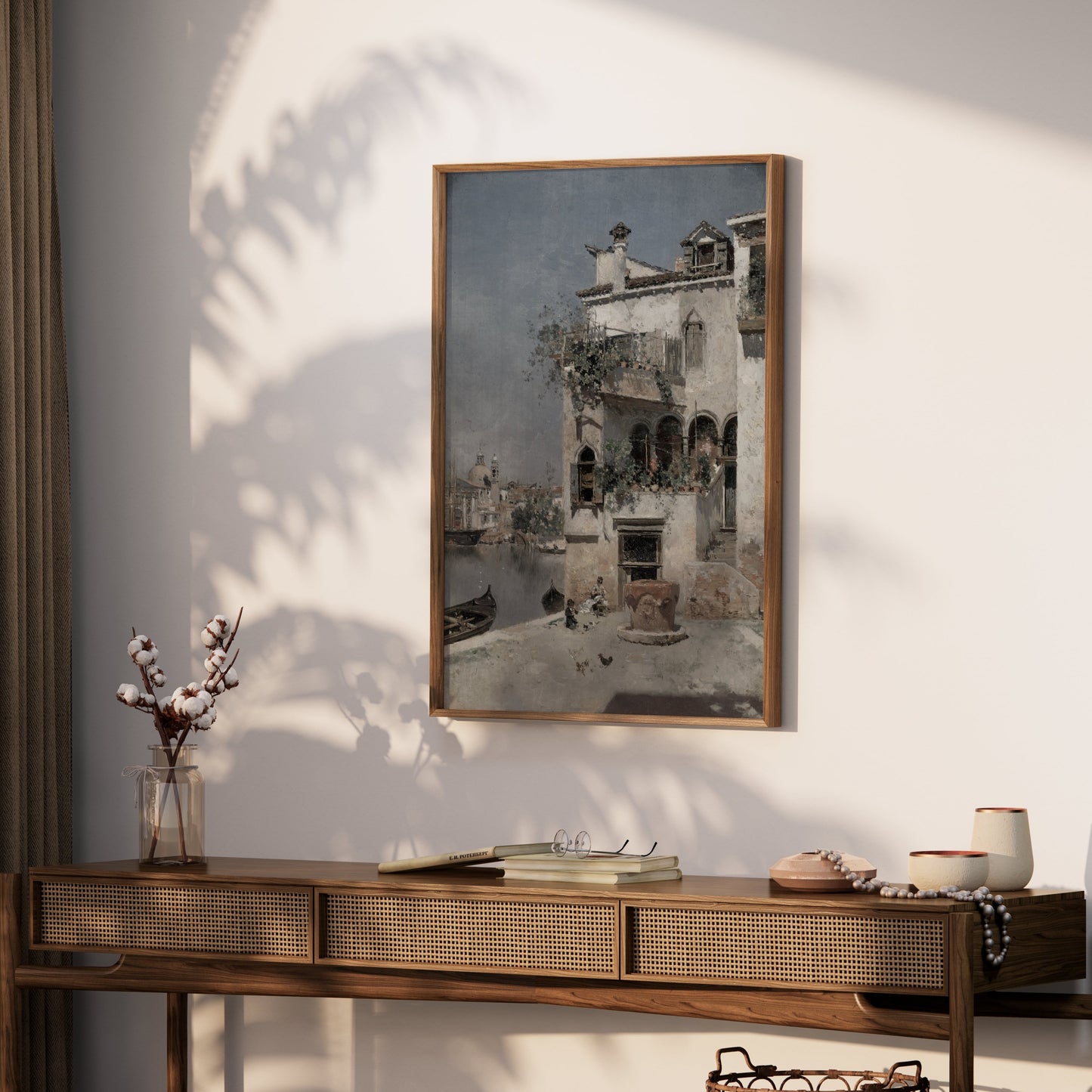 Premium Poster of Serene Venetian Canal Scene Architectural Painting Posters