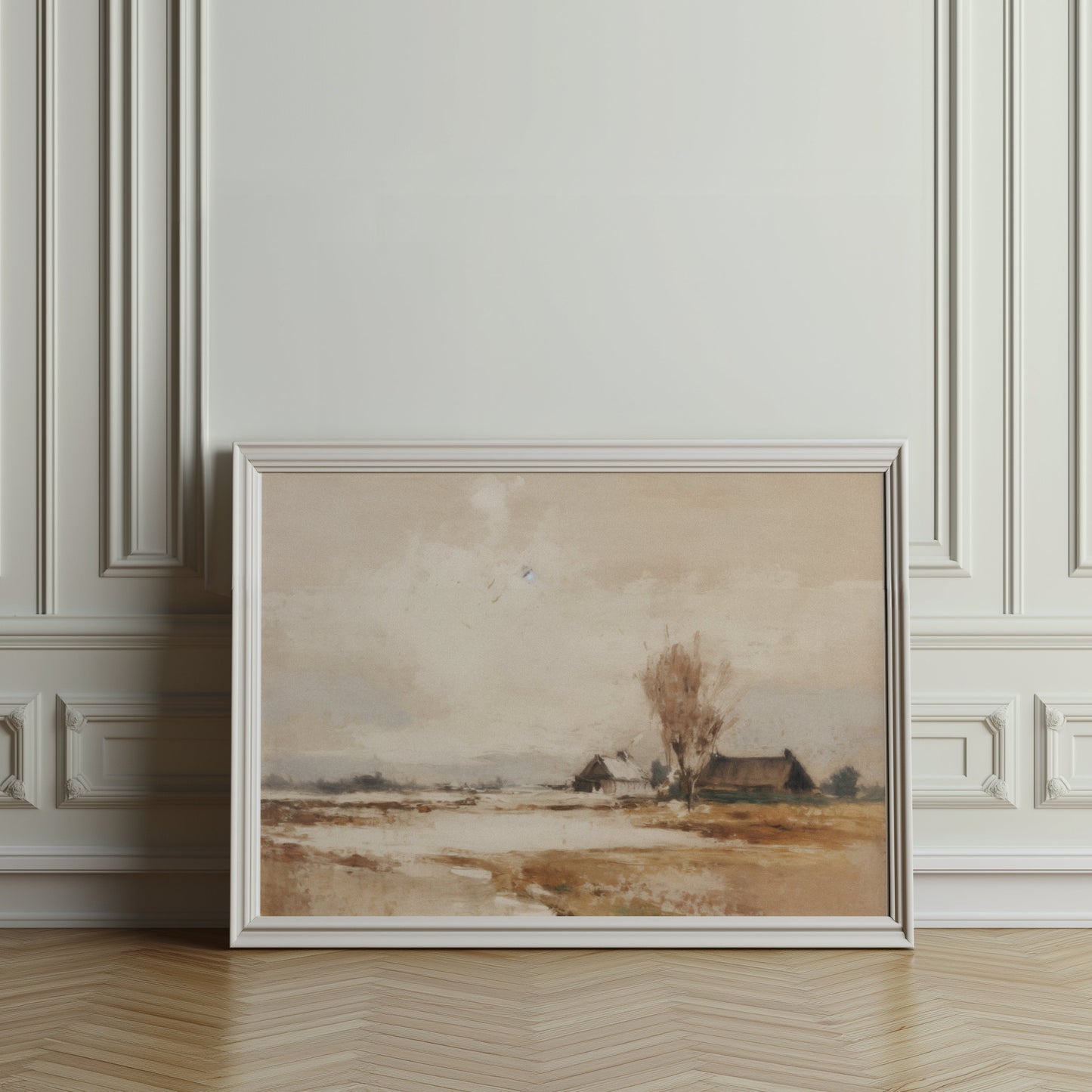 Premium Poster of Serene Winter Countryside Landscape Art Home Decor Posters