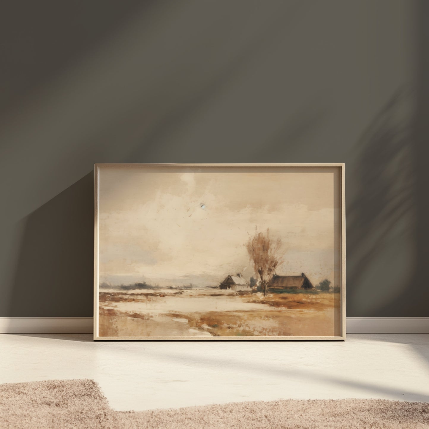 Premium Poster of Serene Winter Countryside Landscape Art Home Decor Posters