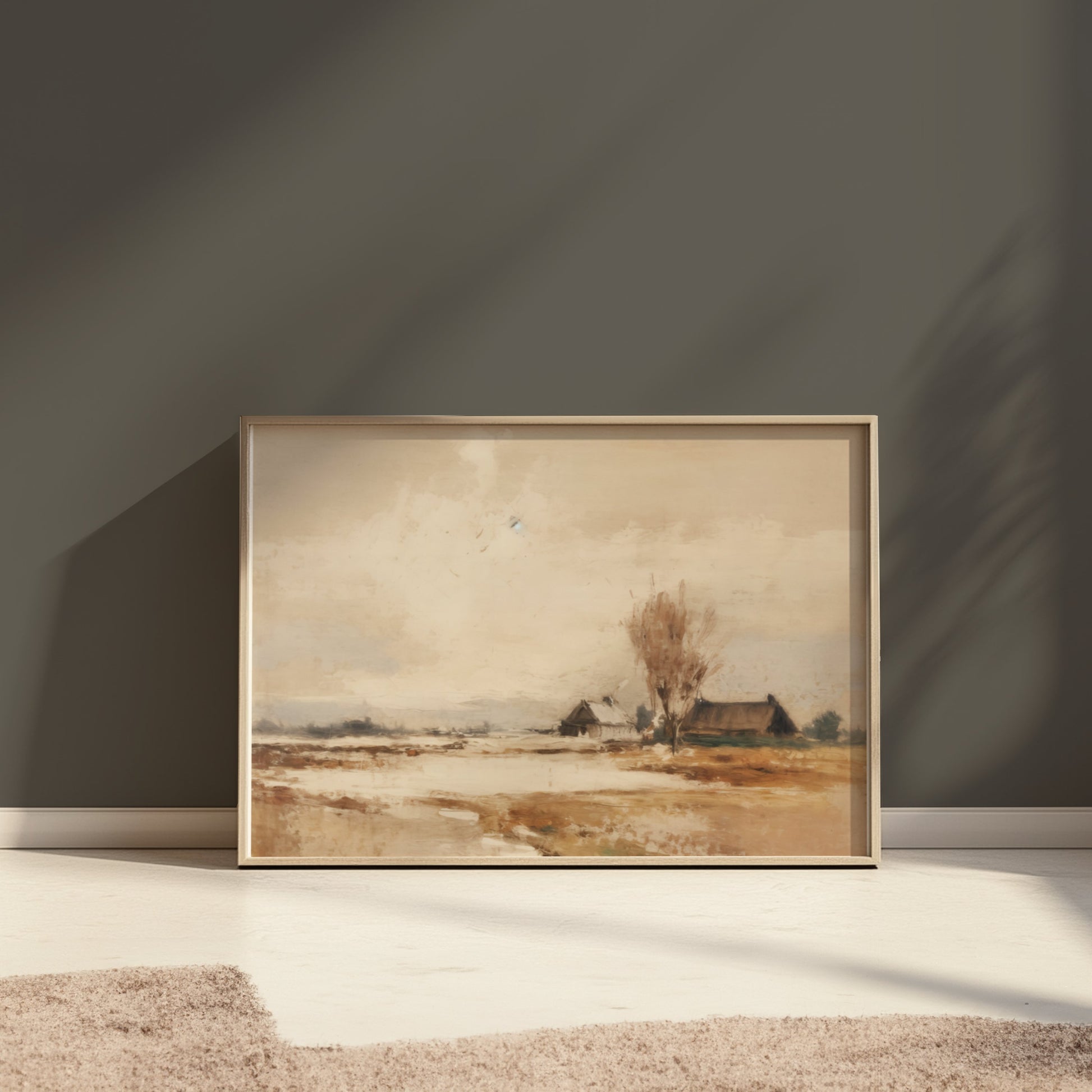 Premium Poster of Serene Winter Countryside Landscape Art Home Decor Posters