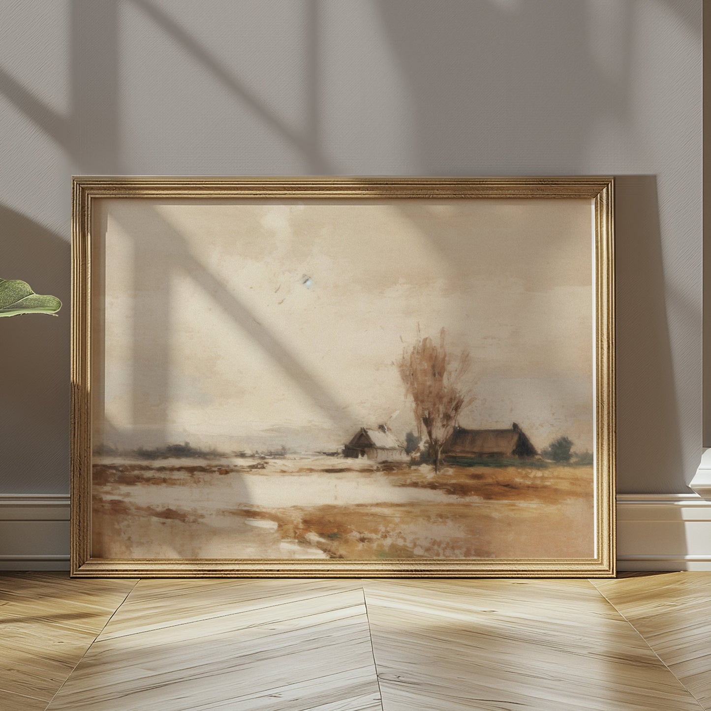 Premium Poster of Serene Winter Countryside Landscape Art Home Decor Posters
