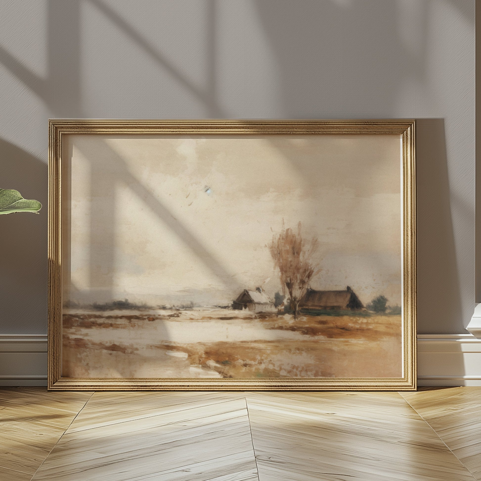 Premium Poster of Serene Winter Countryside Landscape Art Home Decor Posters