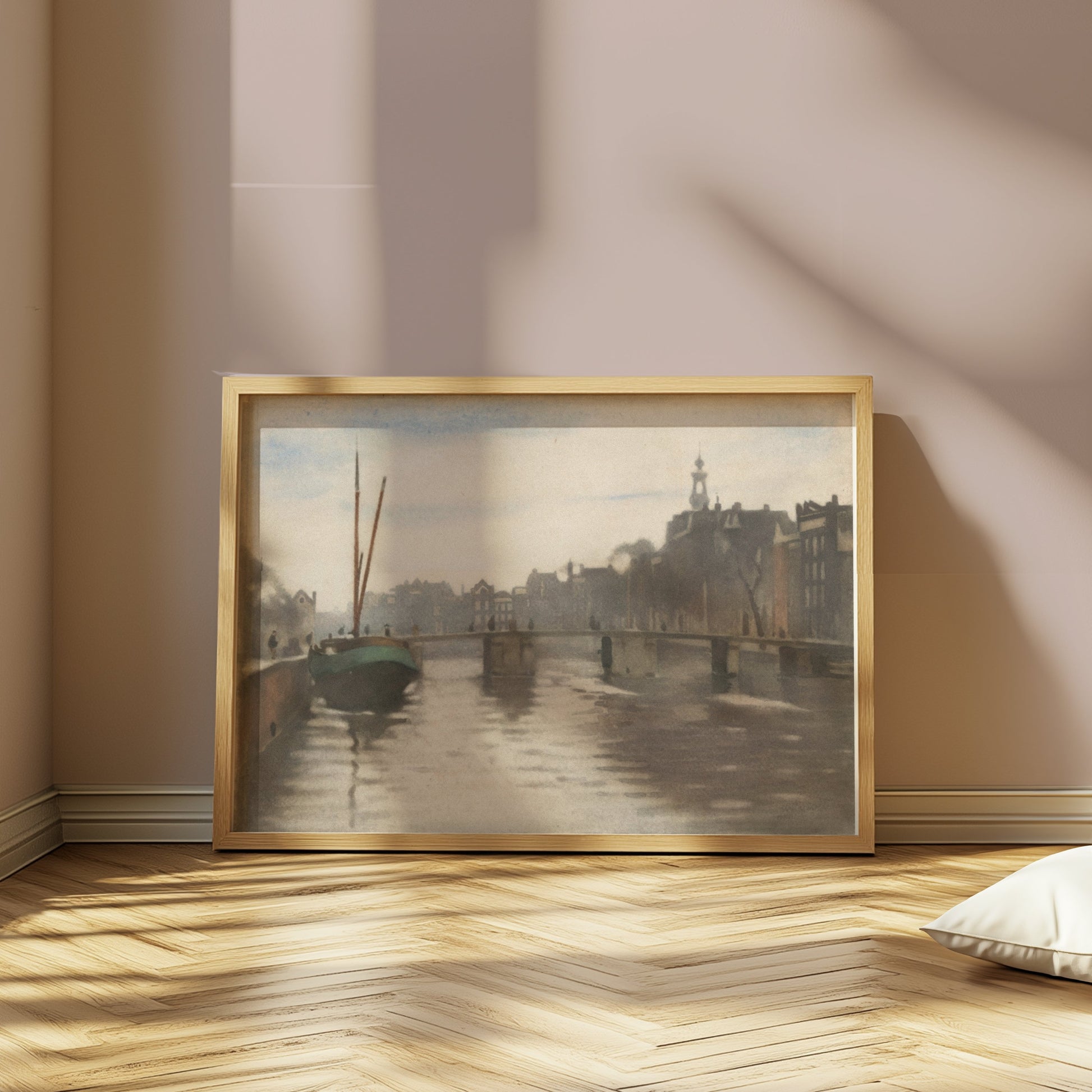 Premium Poster of Serenity of a Canal in a Vintage Cityscape Posters
