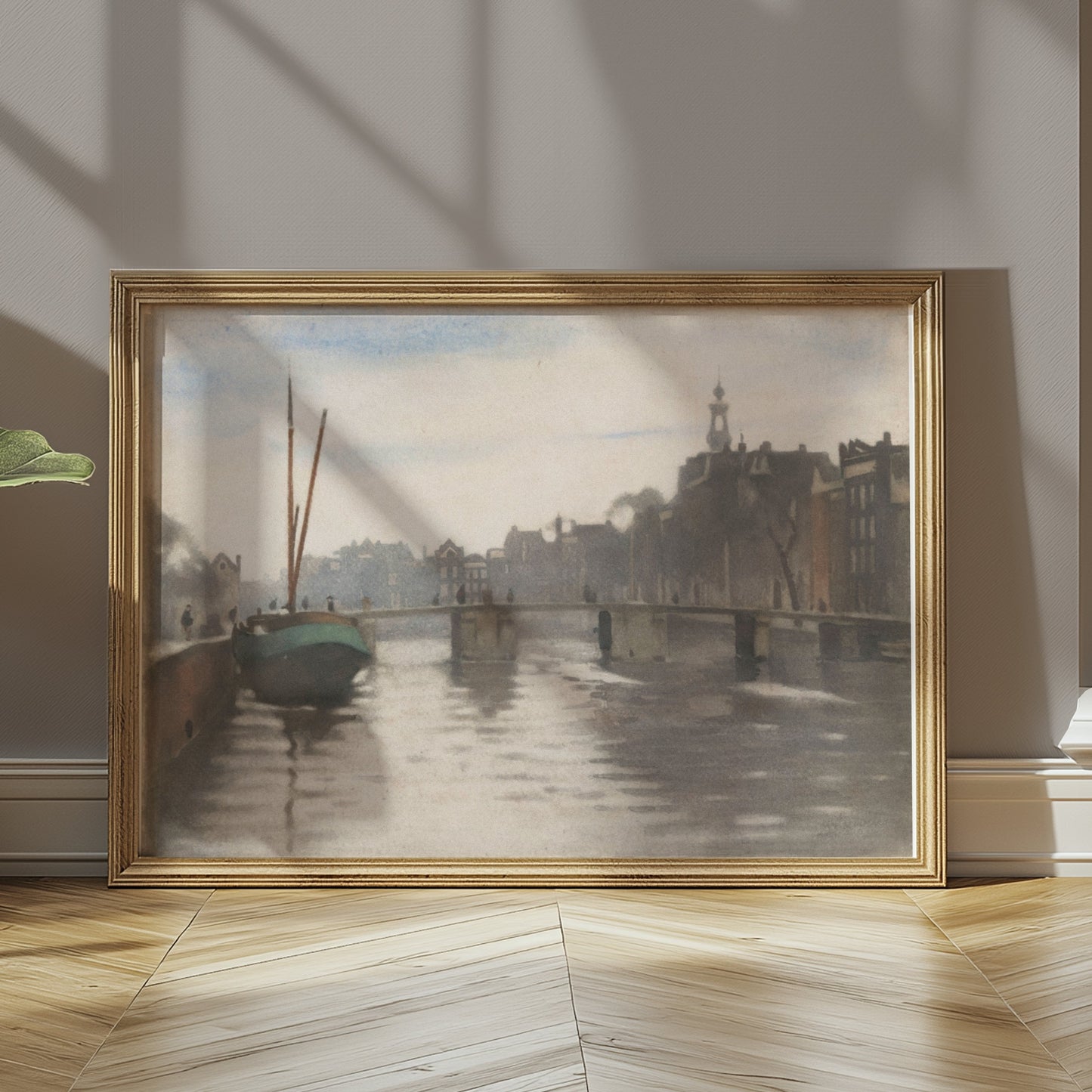 Premium Poster of Serenity of a Canal in a Vintage Cityscape Posters