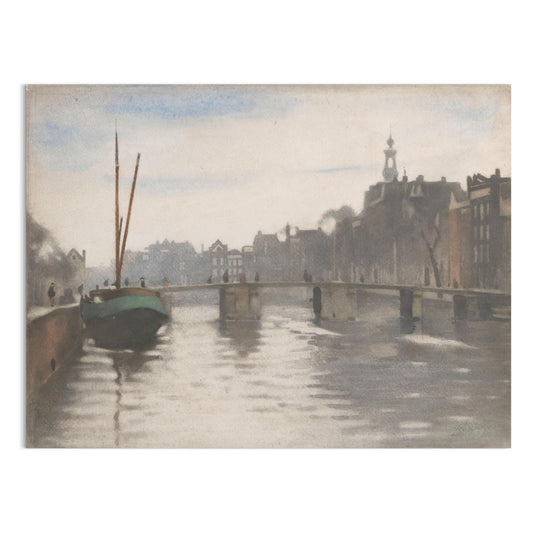Premium Poster of Serenity of a Canal in a Vintage Cityscape Posters