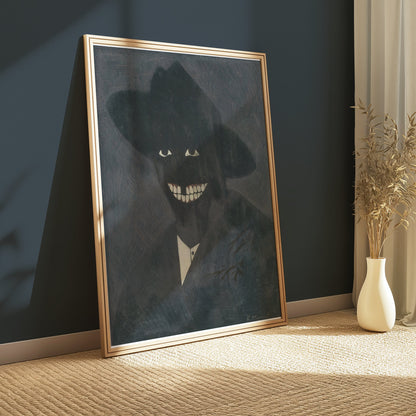 Premium Poster of Shadowy Figure with Grinning Teeth Art Posters