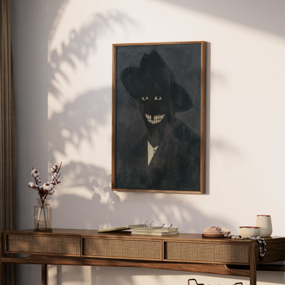 Premium Poster of Shadowy Figure with Grinning Teeth Art Posters