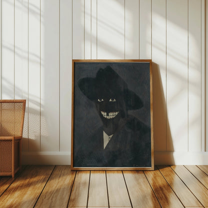 Premium Poster of Shadowy Figure with Grinning Teeth Art Posters