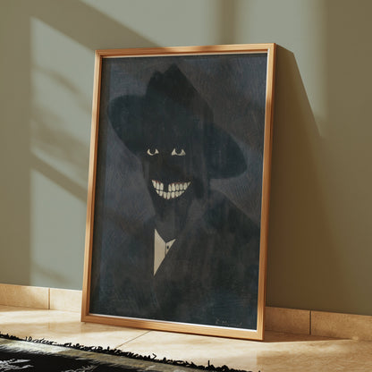 Premium Poster of Shadowy Figure with Grinning Teeth Art Posters