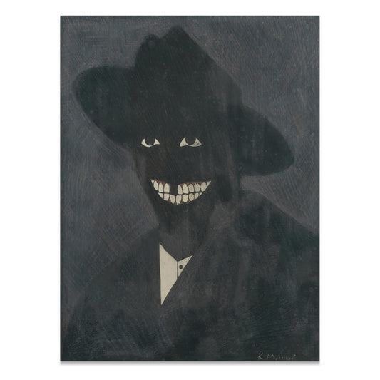 Premium Poster of Shadowy Figure with Grinning Teeth Art Posters
