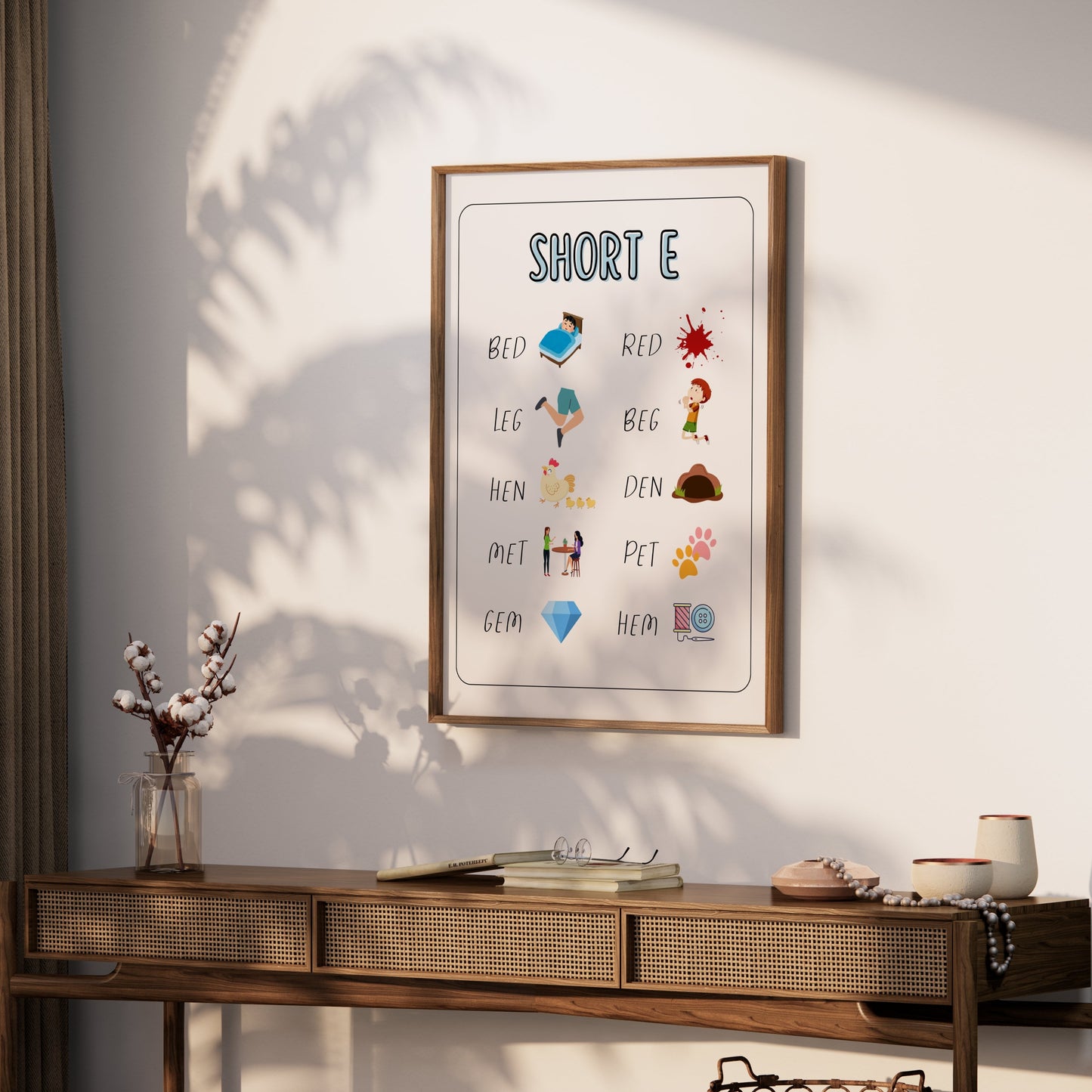 Premium Poster of Short E Sound Learning Activity Educational Posters