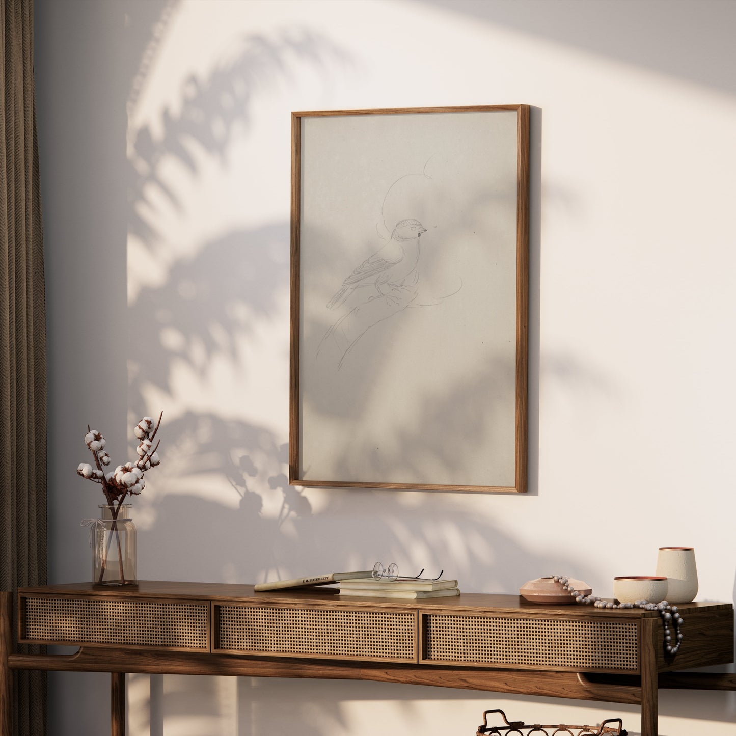 Premium Poster of Sketch of Bird on Branch Minimalist Artwork Posters