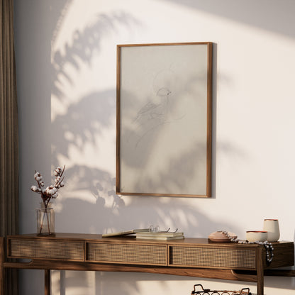Premium Poster of Sketch of Bird on Branch Minimalist Artwork Posters