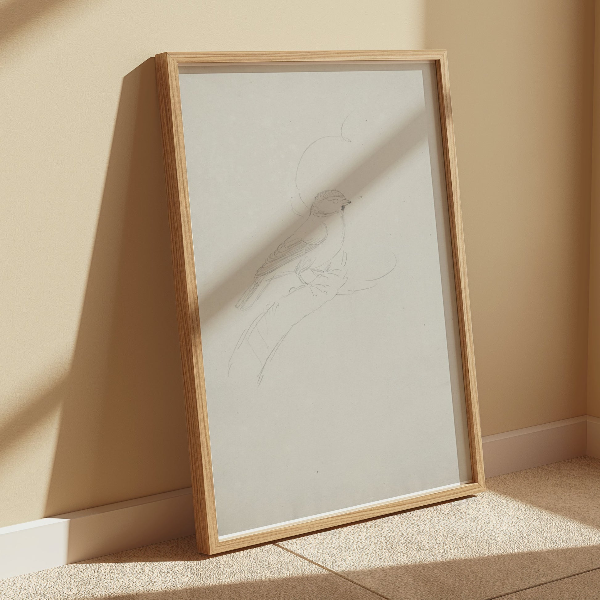 Premium Poster of Sketch of Bird on Branch Minimalist Artwork Posters