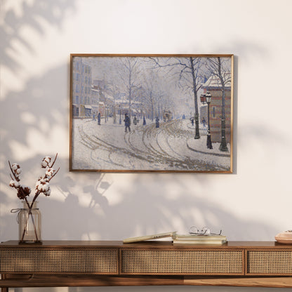 Premium Poster of Snowy Winter Street Scene Artwork Posters