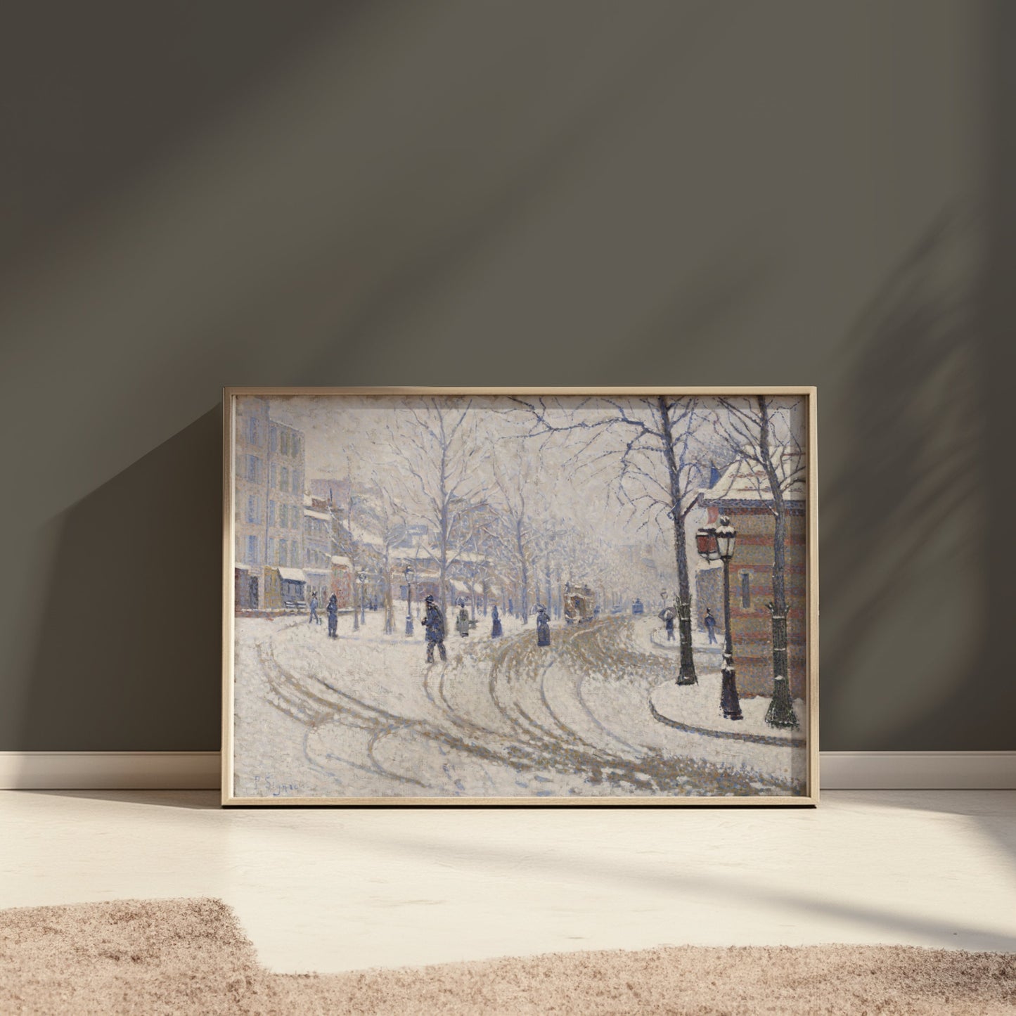 Premium Poster of Snowy Winter Street Scene Artwork Posters