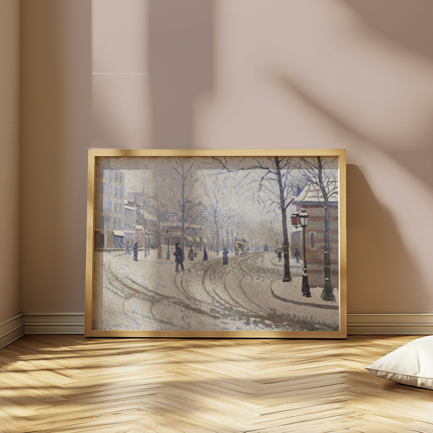 Premium Poster of Snowy Winter Street Scene Artwork Posters