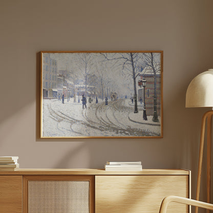 Premium Poster of Snowy Winter Street Scene Artwork Posters