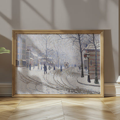 Premium Poster of Snowy Winter Street Scene Artwork Posters