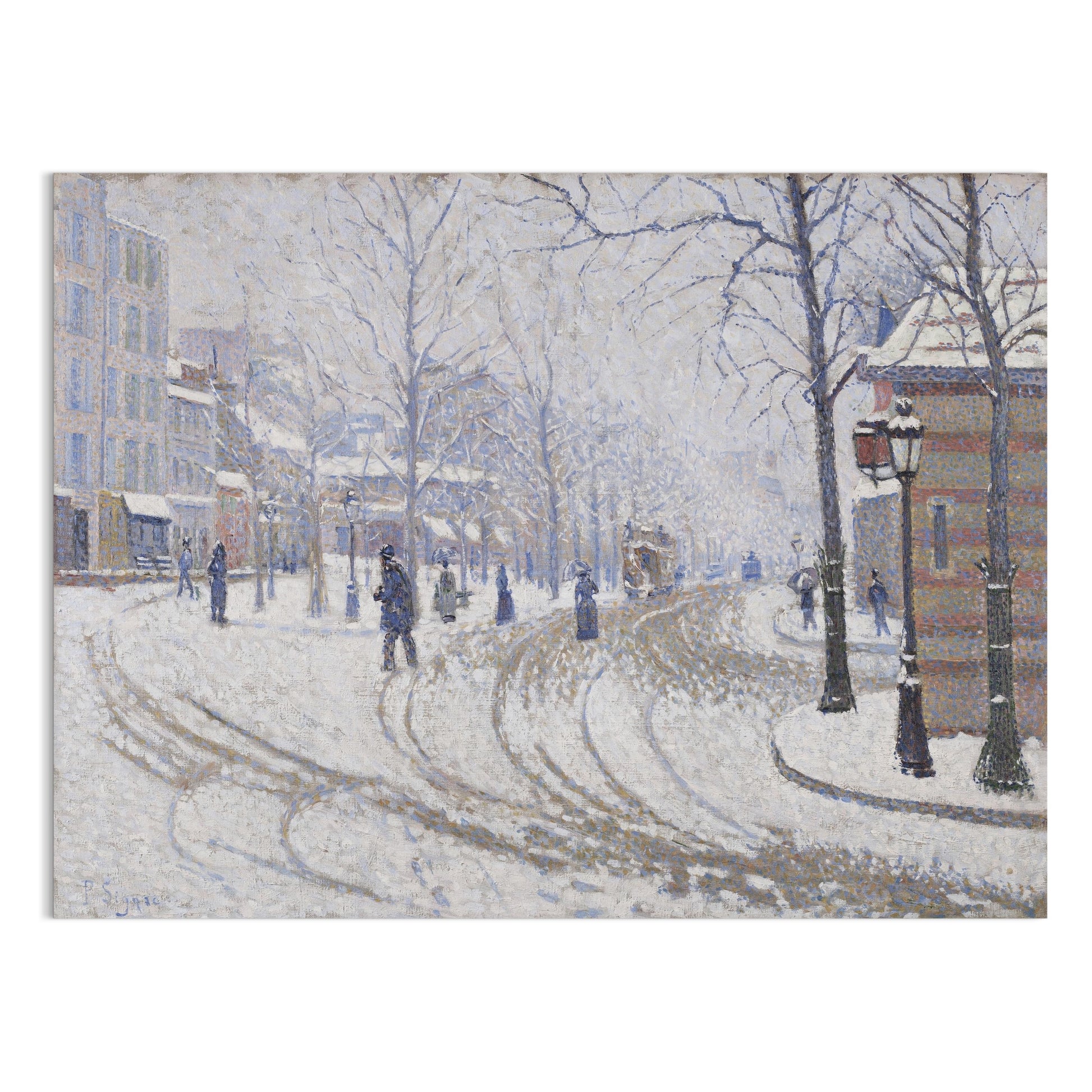 Premium Poster of Snowy Winter Street Scene Artwork Posters