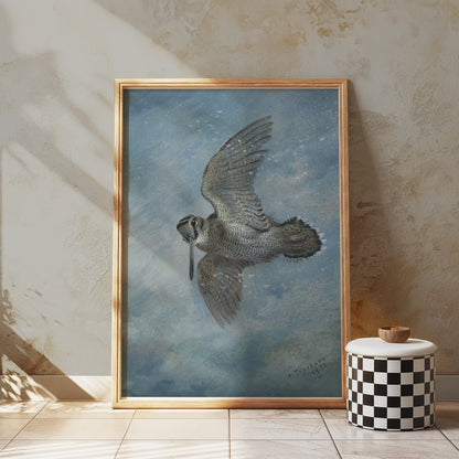 Premium Poster of Soaring Bird Depiction in Blue Sky Art Print Posters