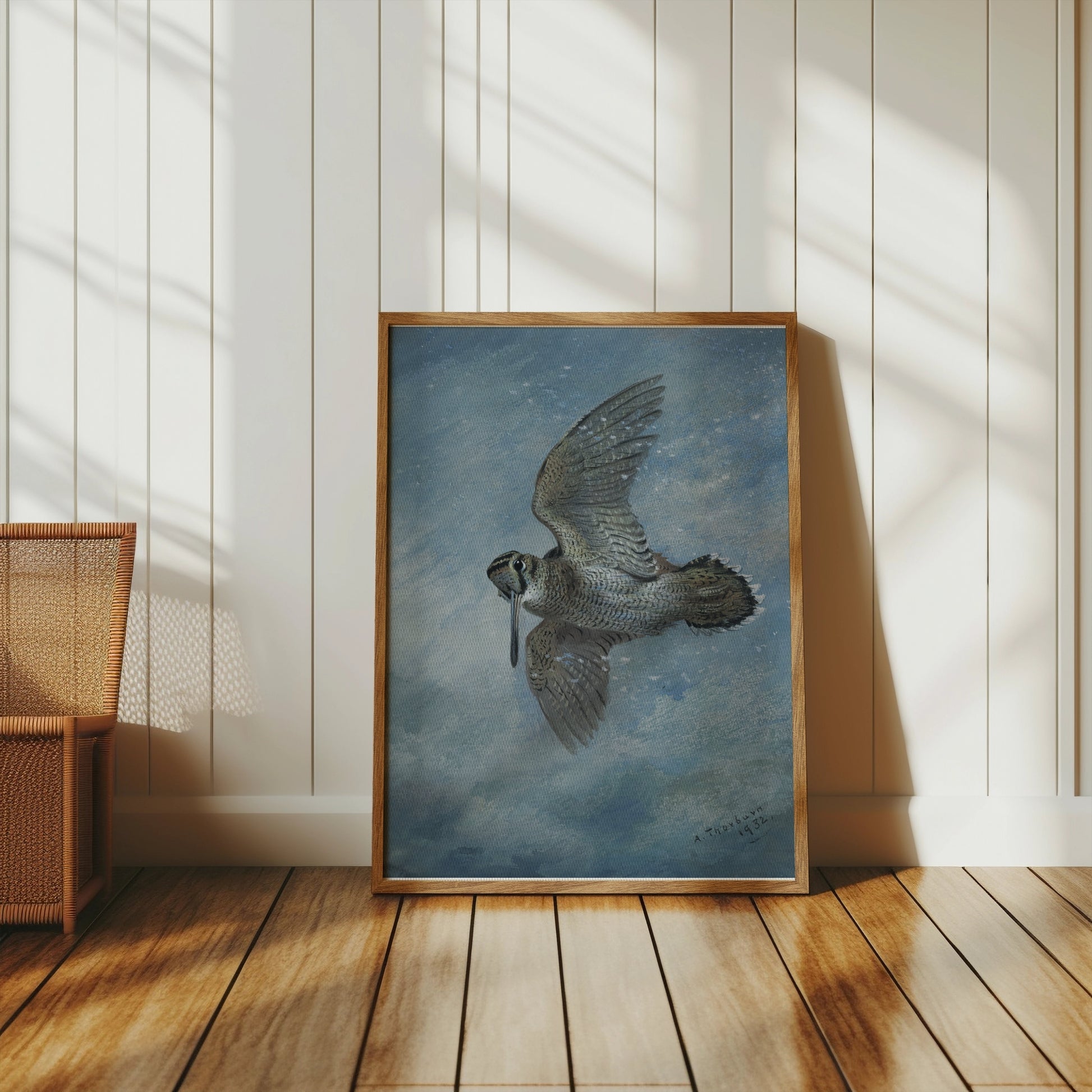 Premium Poster of Soaring Bird Depiction in Blue Sky Art Print Posters