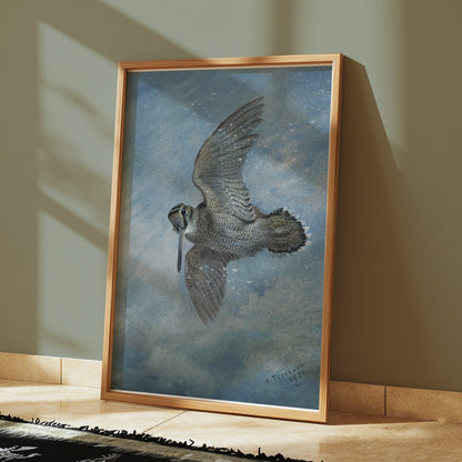 Premium Poster of Soaring Bird Depiction in Blue Sky Art Print Posters