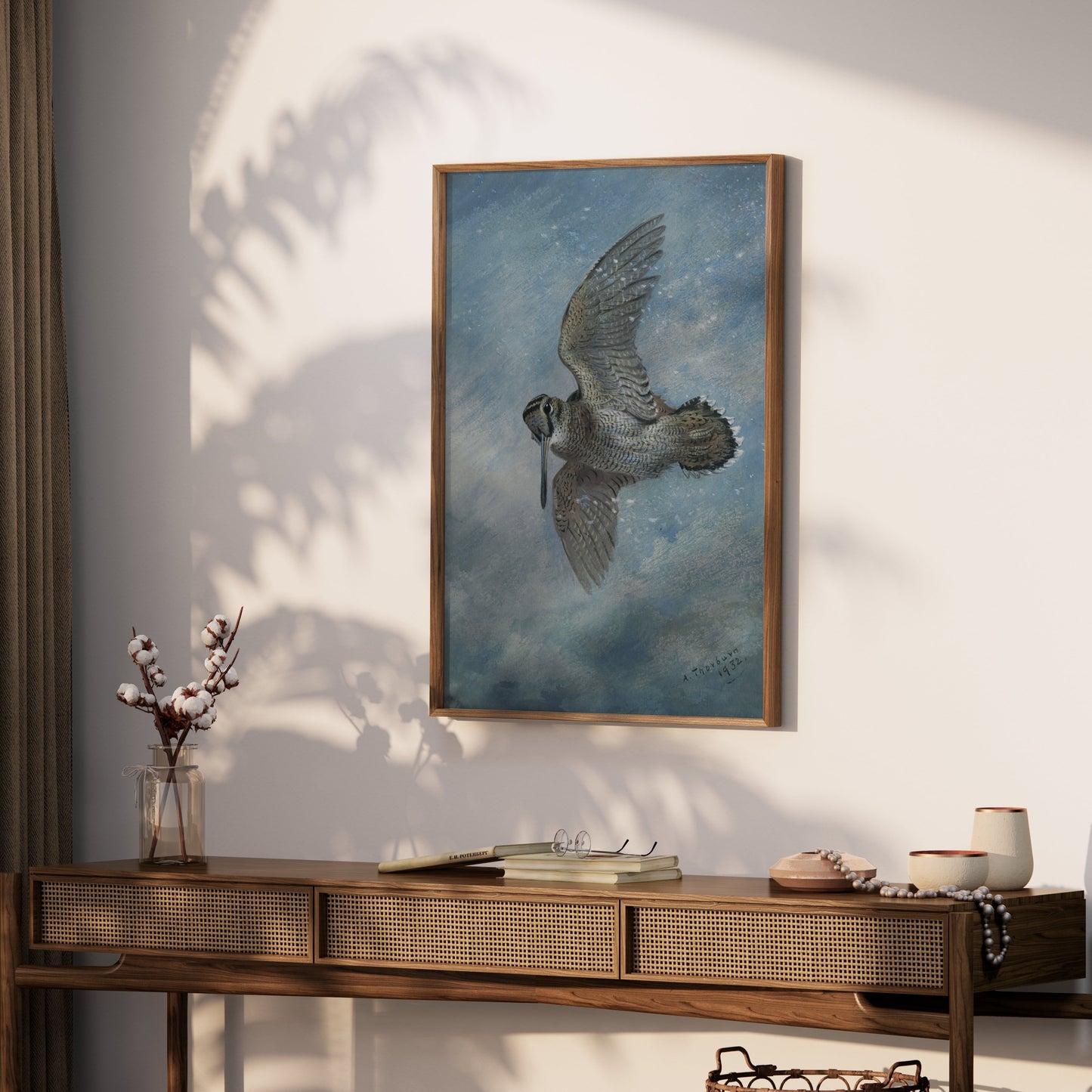Premium Poster of Soaring Bird Depiction in Blue Sky Art Print Posters