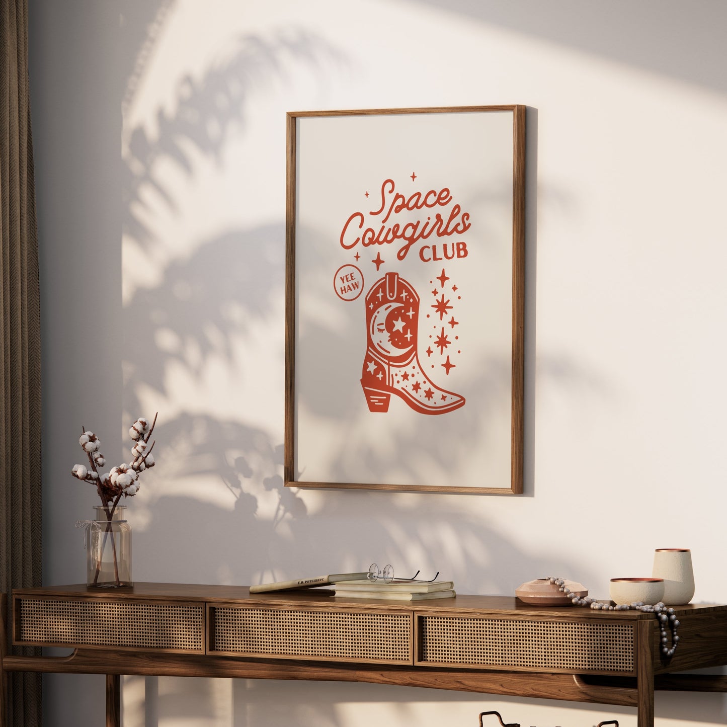Premium Poster of Space Cowgirls Club Yee Haw Starry Boot Posters