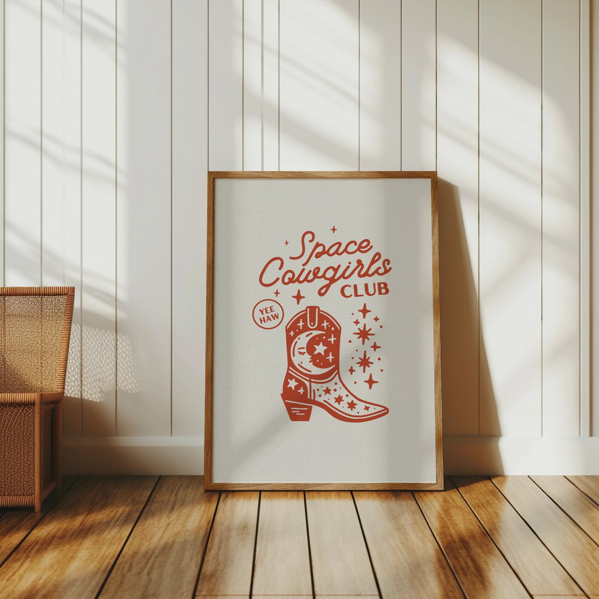 Premium Poster of Space Cowgirls Club Yee Haw Starry Boot Posters