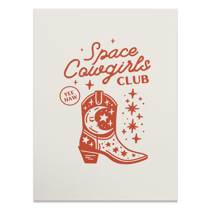 Premium Poster of Space Cowgirls Club Yee Haw Starry Boot Posters
