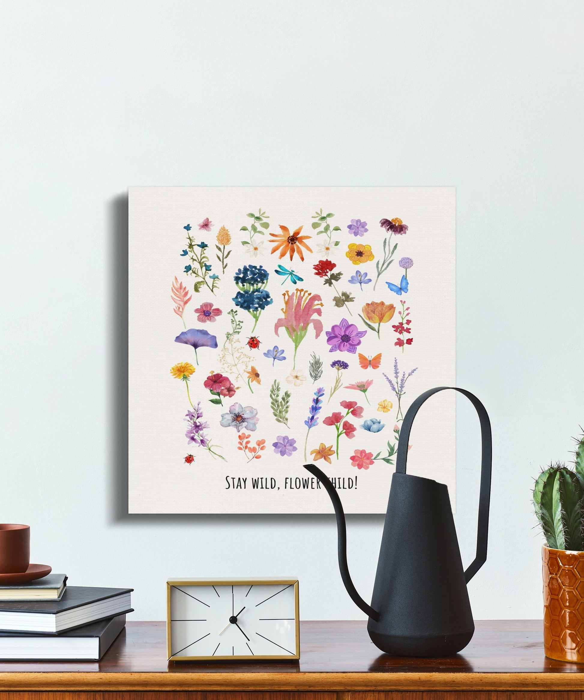 Premium Poster of Stay Wild Flower Child Nursery Wall Art Canvas Wraps