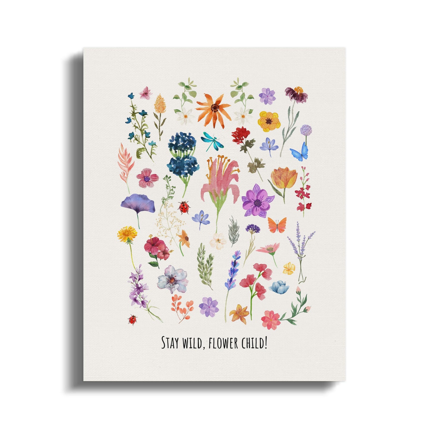 Premium Poster of Stay Wild Flower Child Nursery Wall Art Canvas Wraps