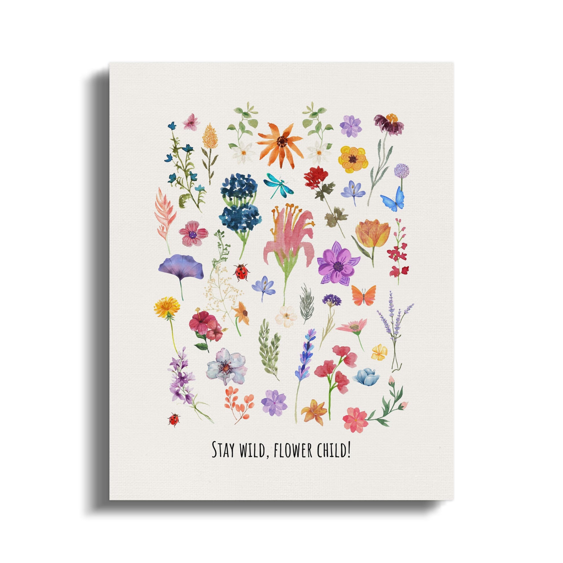 Premium Poster of Stay Wild Flower Child Nursery Wall Art Canvas Wraps