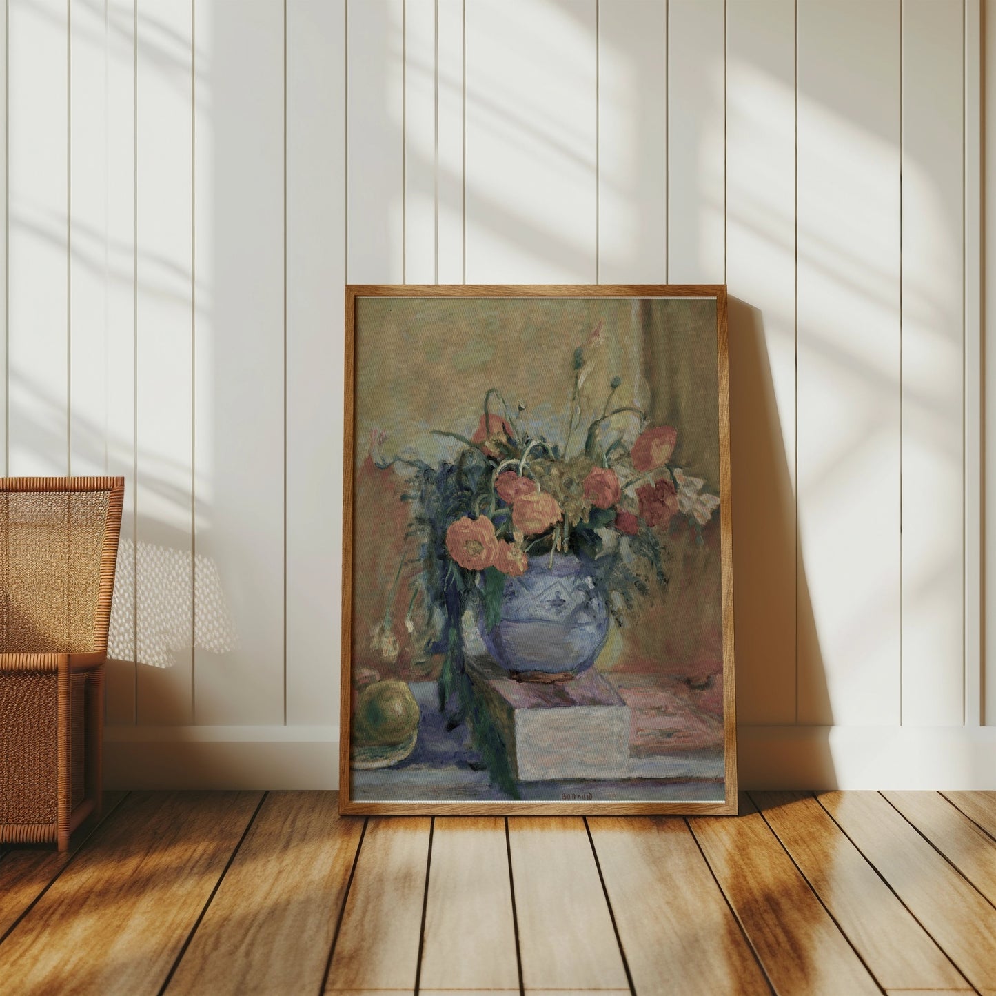Premium Poster of Still Life of Flowers in Vase with Books Posters