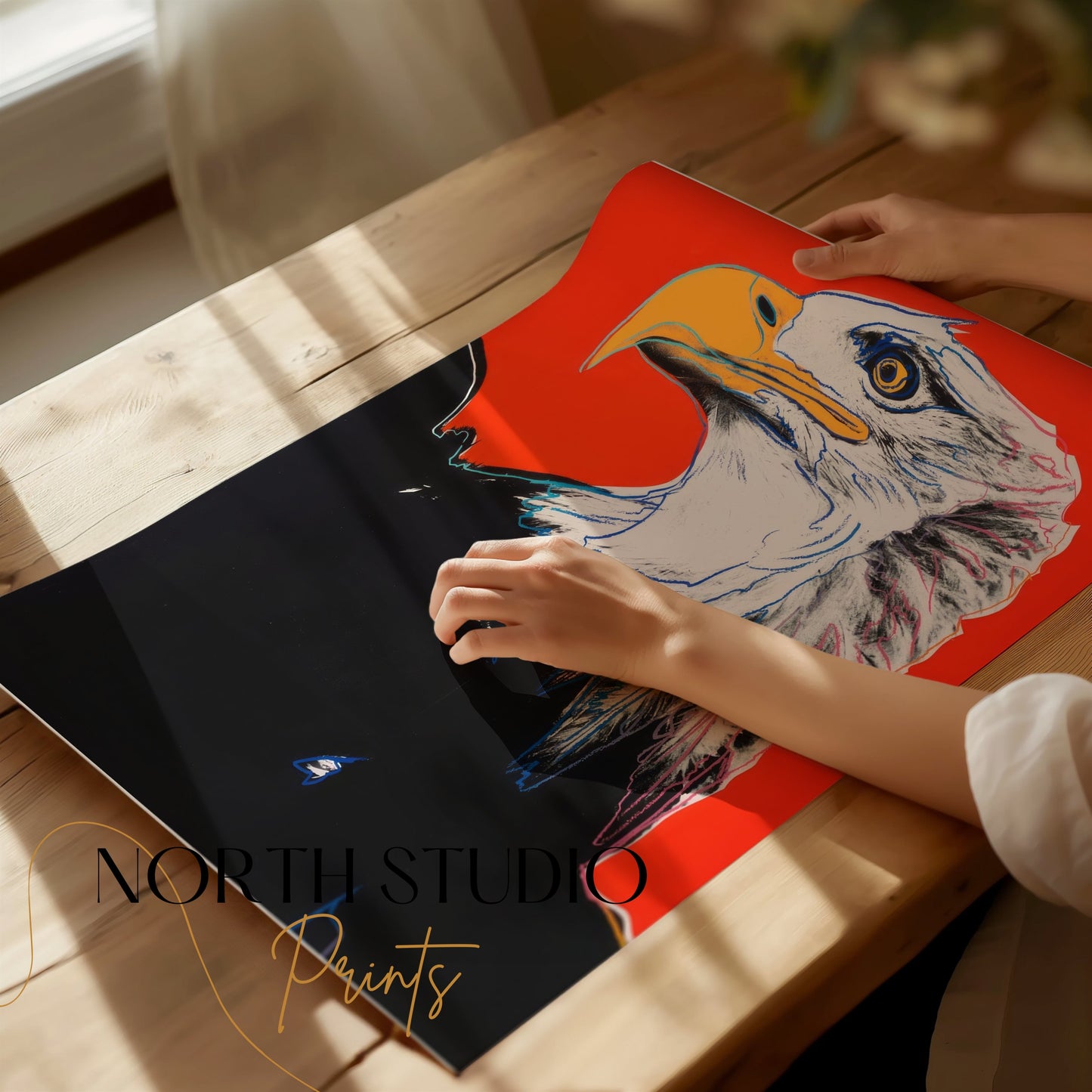 Premium Poster of Striking Bald Eagle Illustration Art for Home Posters