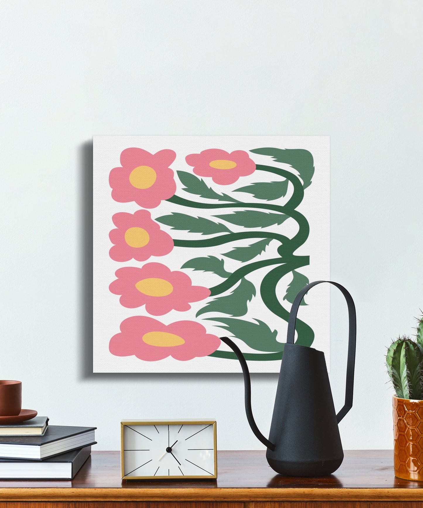 Premium Poster of Striking Floral Wall Art Beautiful Pink Flowers Canvas Wraps