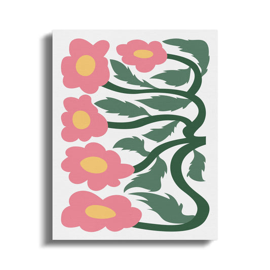 Premium Poster of Striking Floral Wall Art Beautiful Pink Flowers Canvas Wraps
