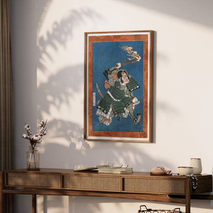 Premium Poster of Striking Japanese Samurai Torch in Hand Posters