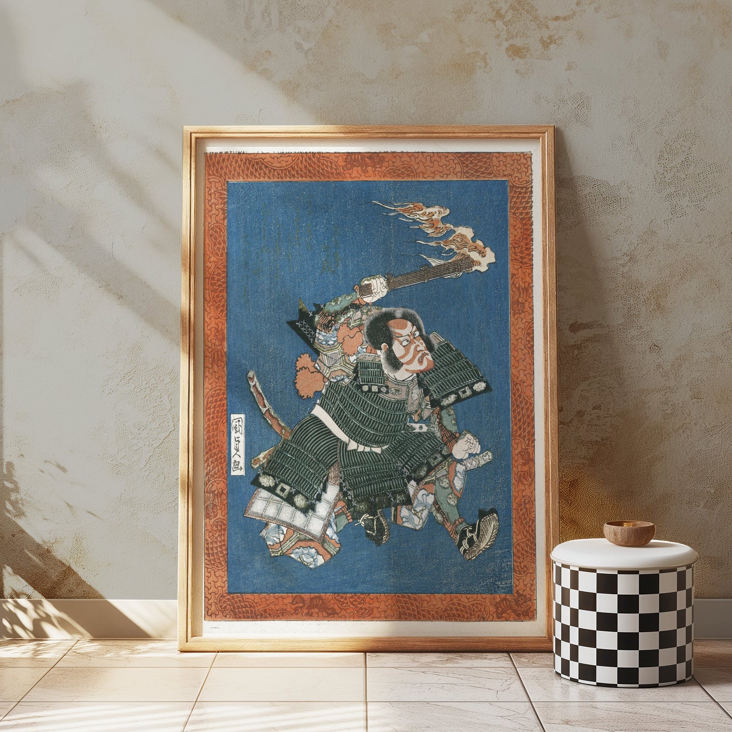 Premium Poster of Striking Japanese Samurai Torch in Hand Posters