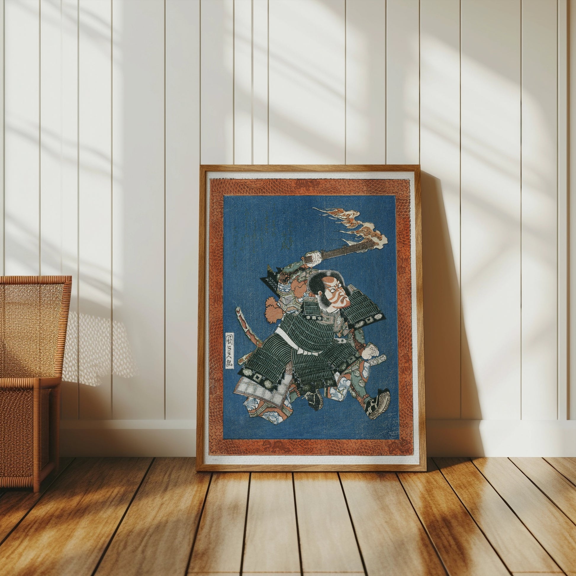 Premium Poster of Striking Japanese Samurai Torch in Hand Posters