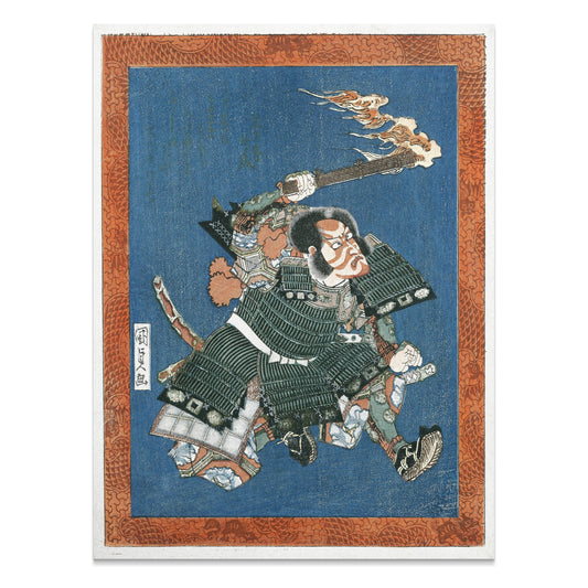 Premium Poster of Striking Japanese Samurai Torch in Hand Posters