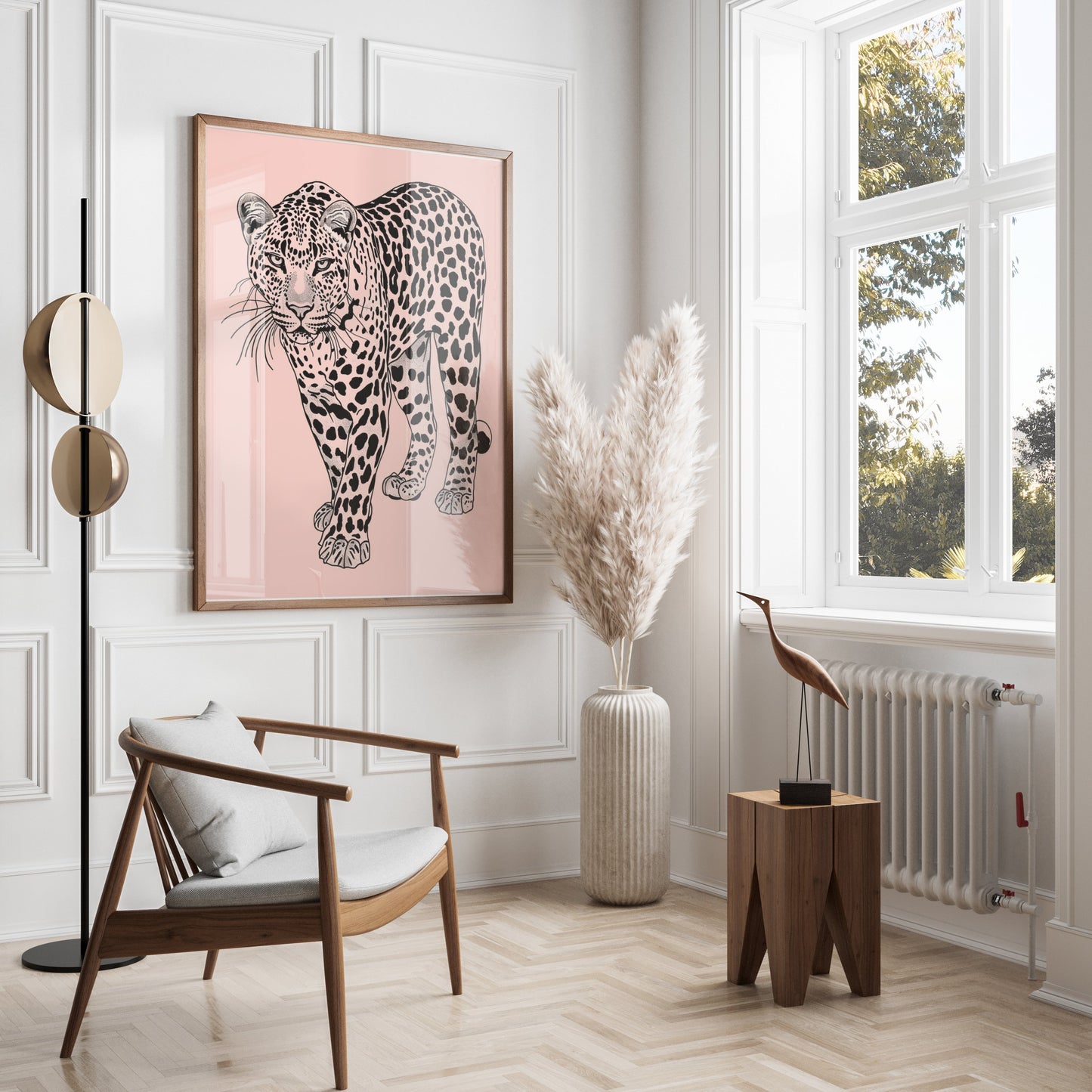 Premium Poster of Striking Leopard Artwork Black Spots Minimal Design Posters