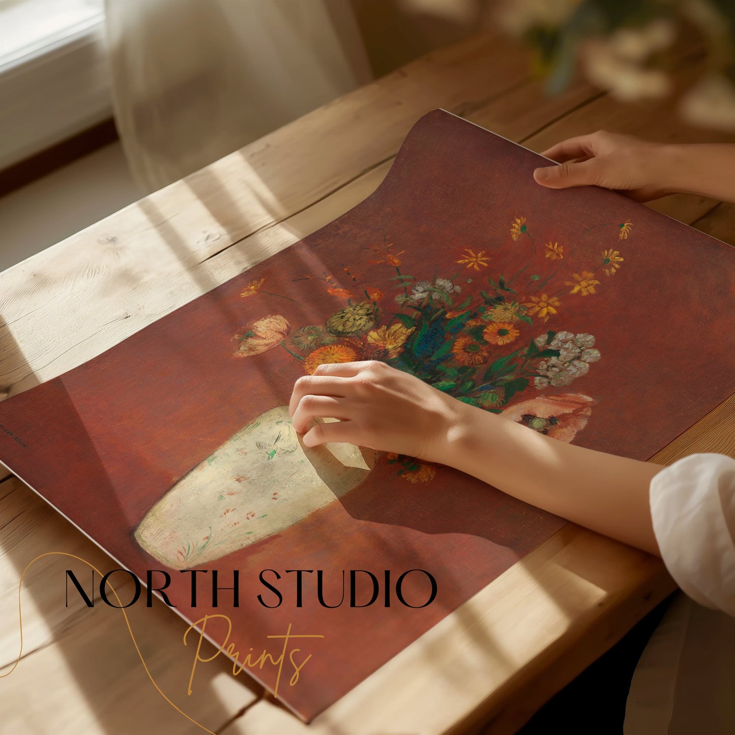 Premium Poster of Stunning Artistic Floral Vase with Vibrant Colors Posters