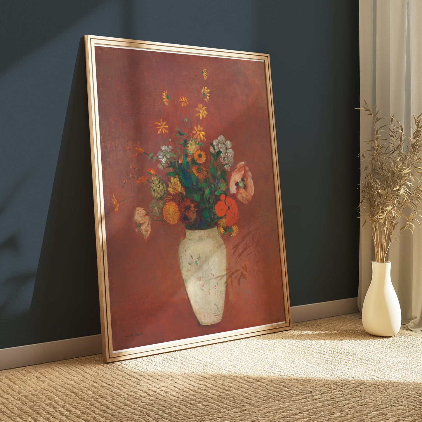 Premium Poster of Stunning Artistic Floral Vase with Vibrant Colors Posters