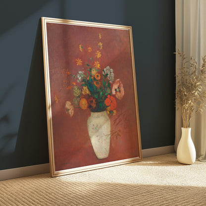 Premium Poster of Stunning Artistic Floral Vase with Vibrant Colors Posters