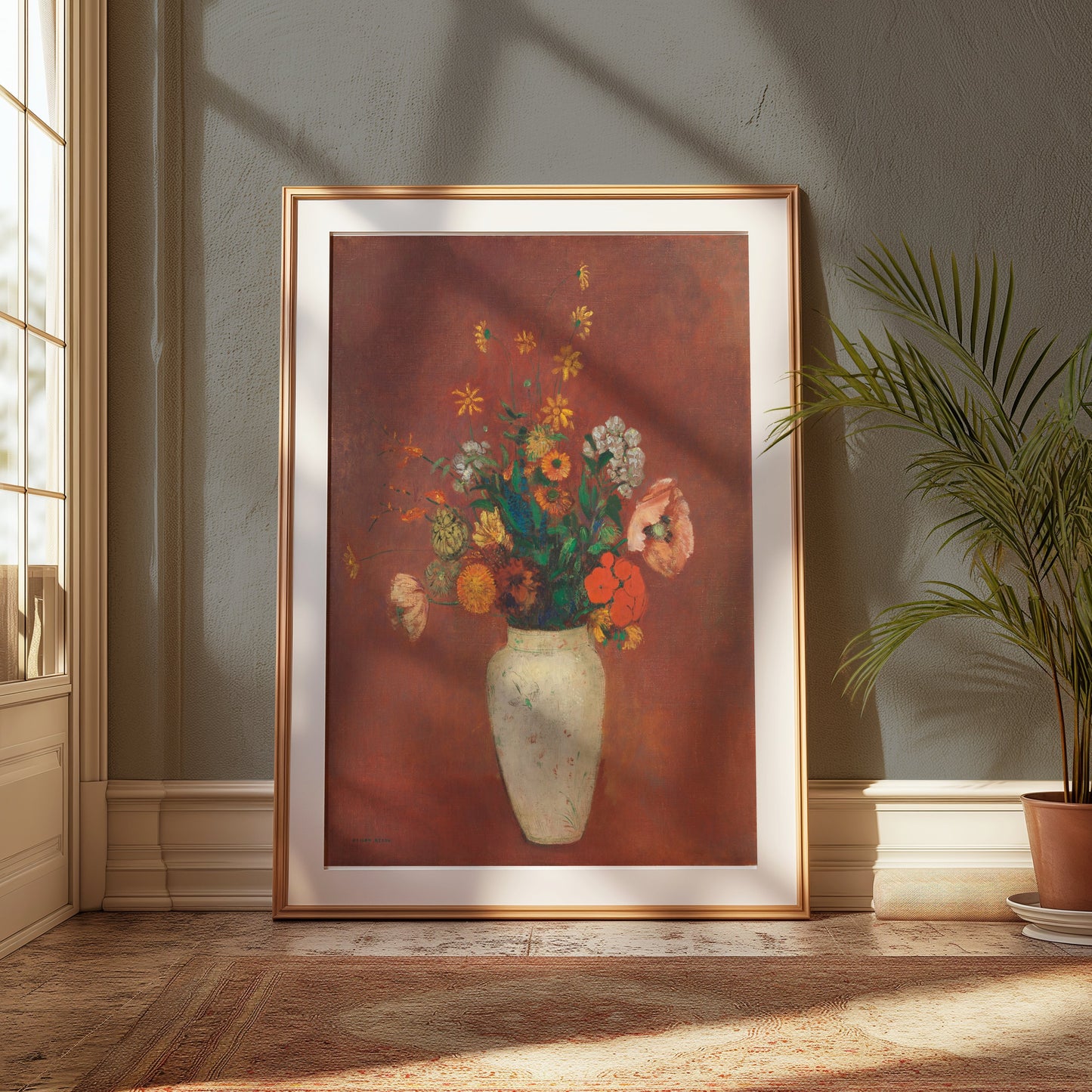 Premium Poster of Stunning Artistic Floral Vase with Vibrant Colors Posters