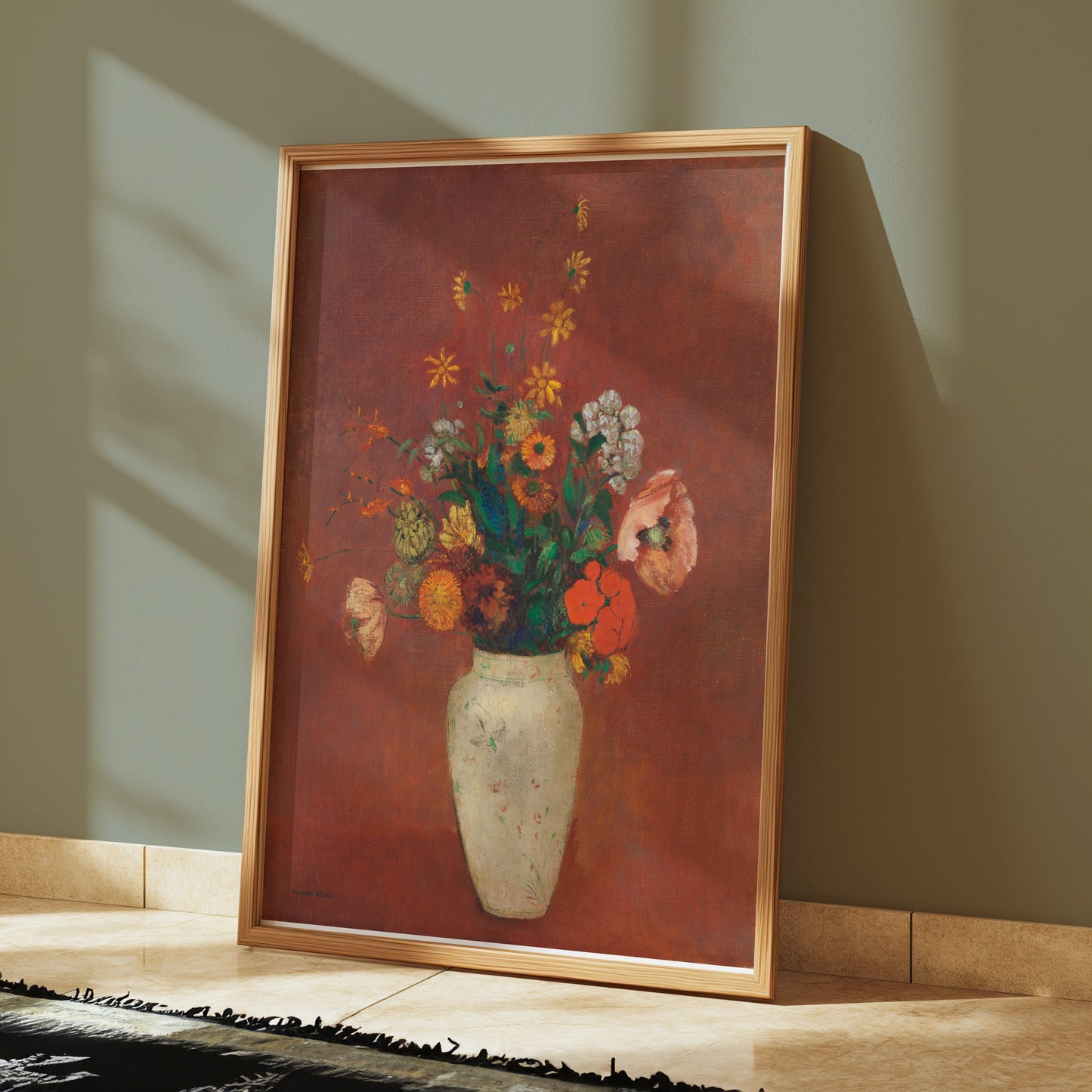 Premium Poster of Stunning Artistic Floral Vase with Vibrant Colors Posters